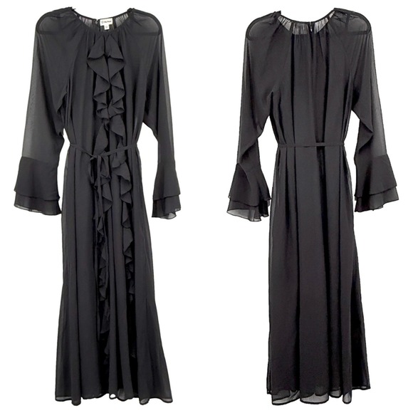 The Drop Womens Maxi Dress L NWT Goth Dark Fairy Witchy Sheer Formal Party Black - Picture 2 of 8